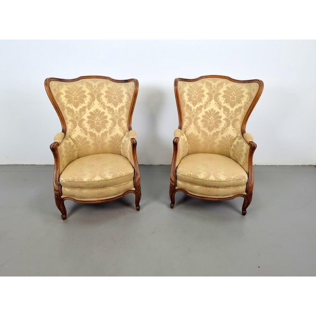 Rococo Style Wingback Armchairs, 1920s, Set of 2 For Sale - Image 17 of 17