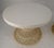 Plastic Pair Spun Fiberglass 24" Round Stone Textured Tops End Side Tables Woodard MINT For Sale - Image 7 of 14