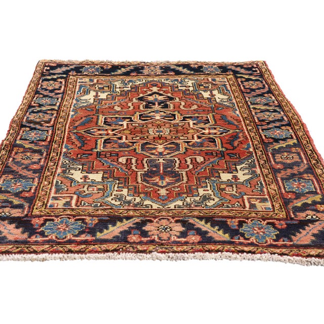 Modern Vintage Persian Heriz Rug, 02'08 X 04'04 For Sale - Image 3 of 10