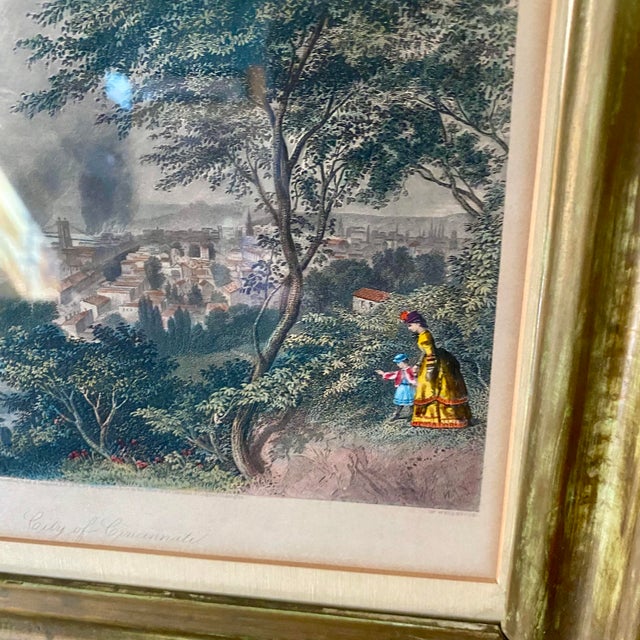 Antique Hand Colored Engraving "City of Cincinnati" Reproduction by William Wellstood For Sale - Image 14 of 15