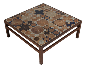 Square Tile Top Coffee Table in Wengé from Tue Poulsen and Erik Wørts, Denmark, 1960s
