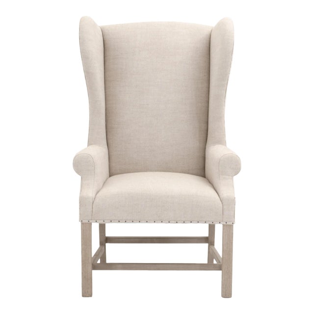 Chateau Linen Arm Chair, Bisque For Sale