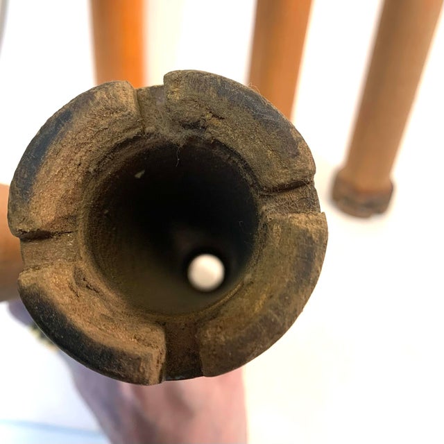 Industrial Wooden Roving Bobbins Large Factory Used Circa 1940 Set of 5 For Sale - Image 9 of 11