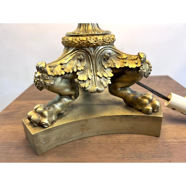 Metal French Empire Gilt Bronze Lamp, 1810 For Sale - Image 7 of 8