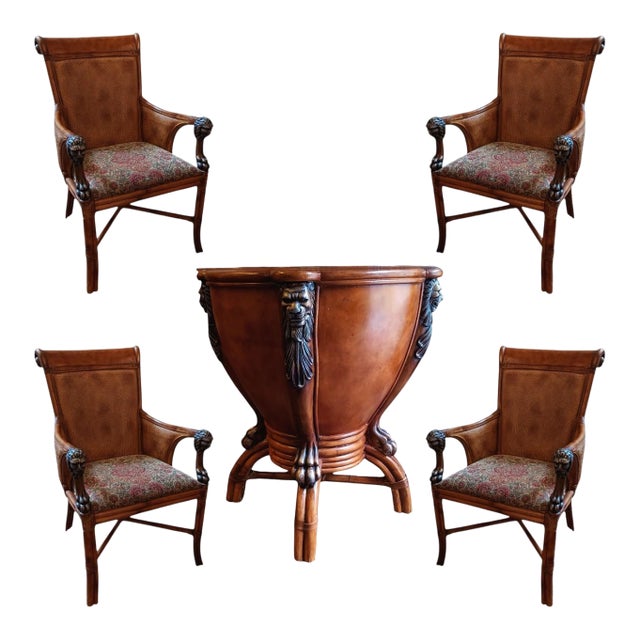 Authentic Rare Vintage Thomasville Ernest Hemingway Dining Set For Sale