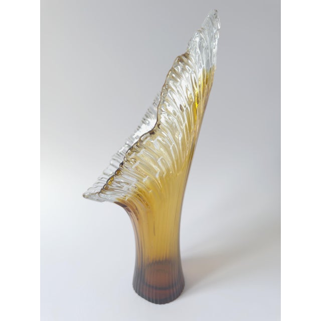 1970s Large Scandinavian Sculptural Art Glass Vase by Tauno Wirkkala for Humppila, 1970s For Sale - Image 5 of 17