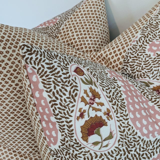 Traditional Virginia Kraft Jangal Supreem Pillows With Fermoie Marden Neutral Backs For Sale - Image 3 of 8