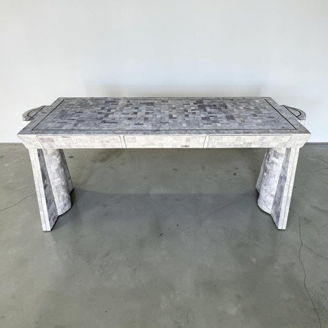 Maitland - Smith Vintage Sculptural Tessellated Marble Desk For Sale - Image 4 of 9
