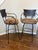 Spanish Revival Arhaus Obra 32” Swivel Wrought Iron Bar Stools in Distressed Bronze – Pair For Sale - Image 3 of 12