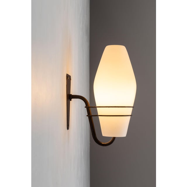 Mid-Century Modern Large Outdoor Lamp in Metal and Opal Glass For Sale - Image 3 of 13