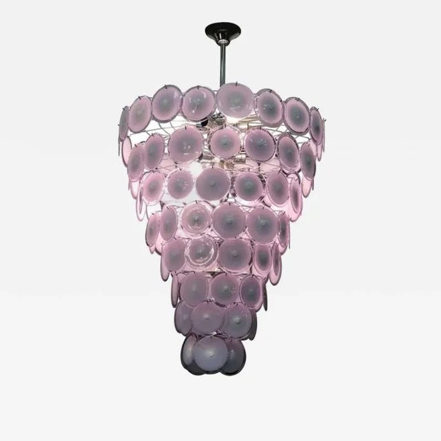 Late 20th Century Monumental Murano Disc Chandelier by Vistosi For Sale - Image 5 of 5