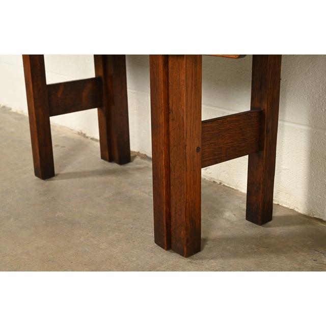 Gustav Stickley Mission Oak Arts & Crafts Drop Leaf Dining Table, Circa 1912 For Sale - Image 12 of 15