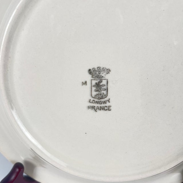 Semi-Deep Plates from Longwy, 1890s, Set of 6 For Sale - Image 6 of 13