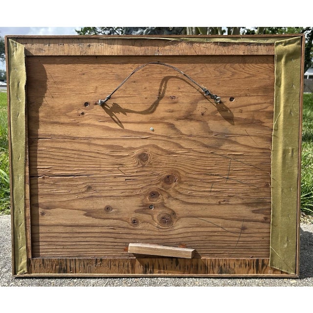 1960s Helen Trivigno - Forest Scene: Summer Framed Enamel on Copper Art (New Orleans) For Sale - Image 4 of 4