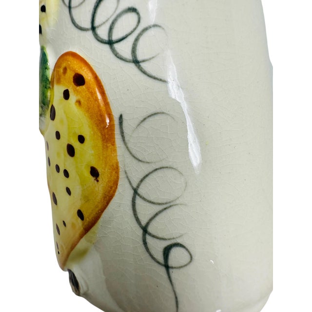 Mid-Century Japanese Hand-Painted Fruit Relief Pitcher & Tumbler Set - 6 Pieces For Sale - Image 4 of 14