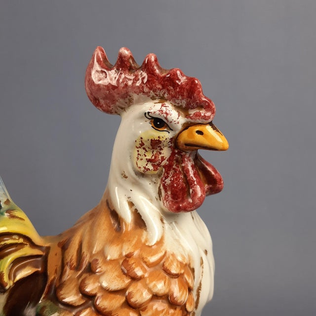 Multicolored Ceramic Rooster, Italy, 1970s For Sale - Image 12 of 18