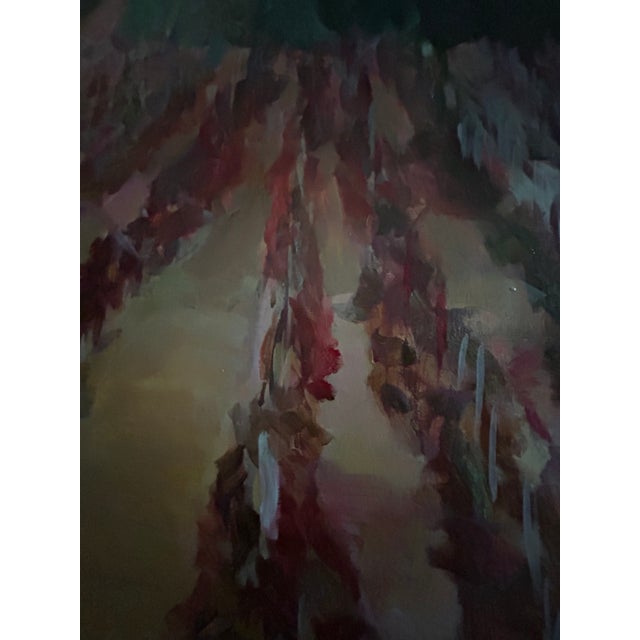 Mid-Century Modern Exhibition-Scale Maury Hazeltine Original Acrylic Painting "Umatilla Vineyard - Winter" – Complete 1992 Marianne Partlow Gallery Provenance For Sale - Image 3 of 11
