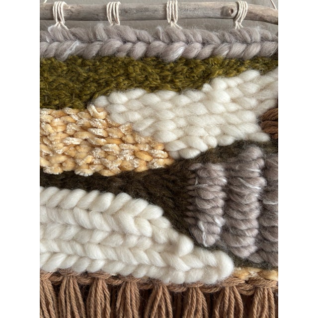 Contemporary "Woodland Drift" - Modern Fiber Art Woven Wall Hanging For Sale - Image 3 of 3