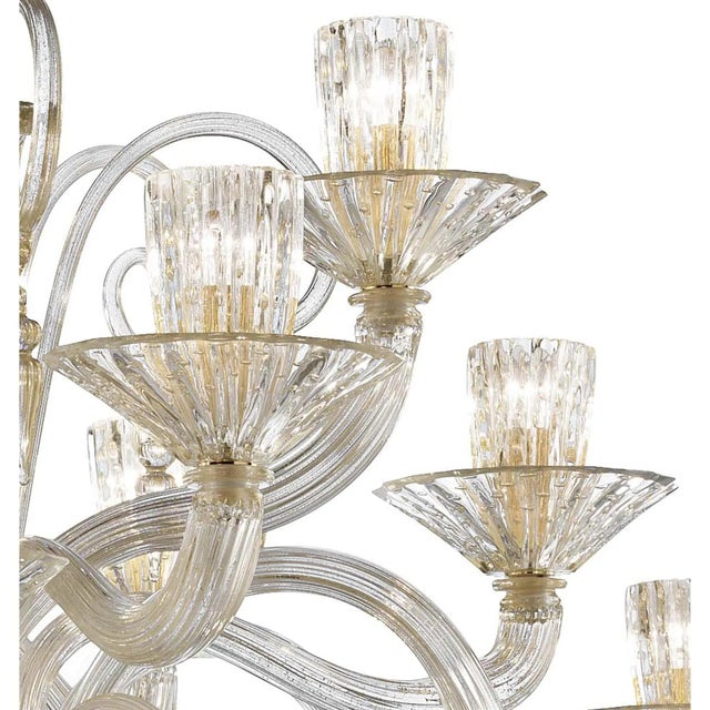Early 21st Century Grand Imperial Rigadin Murano Glass Chandelier in Transparent and Gold by Simoeng for Simoeng For Sale - Image 5 of 7
