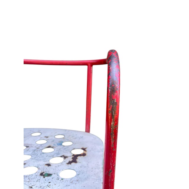 Metal Early 20th Century French Industrial Tubular Metal Armchair Chair Attributed to Rene Malaval For Sale - Image 7 of 8