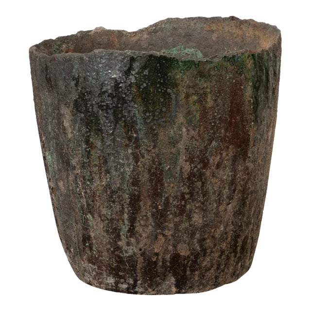 Early 20th Century Stone Smelting Pot For Sale