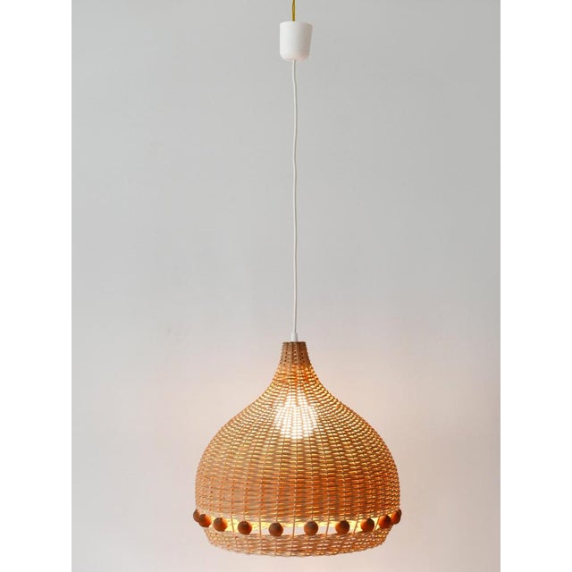 Mid-Century Modern Rattan Tulip Pendant Lamp, Germany, 1960s For Sale - Image 12 of 18