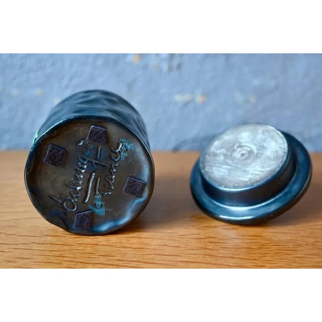 Black Vintage Elchinger Ceramic Tobacco Pot For Sale - Image 8 of 9