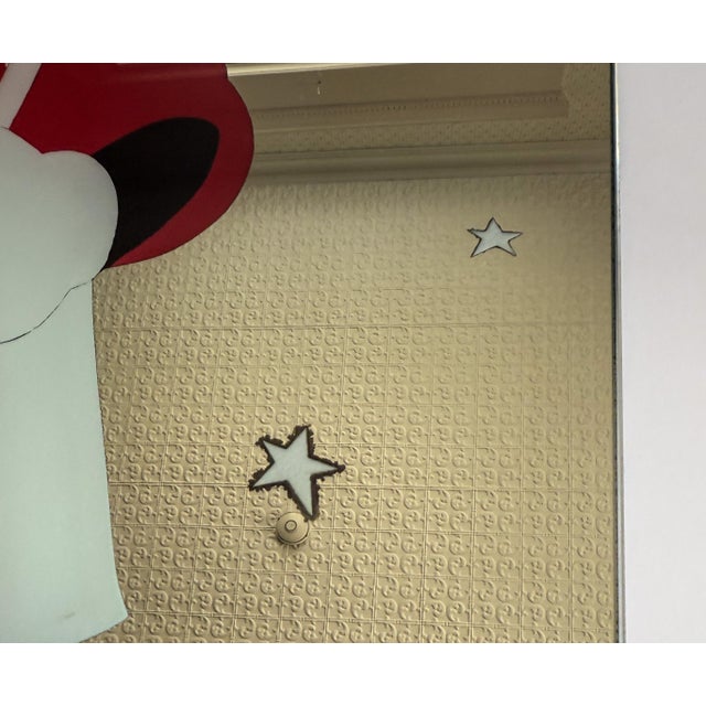 Custom Design Minnie Mouse and Mickey Mouse Carved Painted Ceiling or Window Panel For Sale - Image 9 of 14