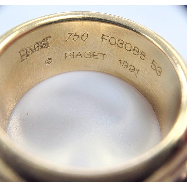 Late 20th Century Piaget Possession 18k Gold Diamond and Gemstone Spinner Ring Band, Size 6.5 For Sale In Los Angeles - Image 6 of 6