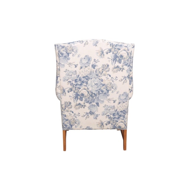 Late 20th Century Ethan Allen Chippendale Style Scrolled Wingback Chairs, a Pair For Sale - Image 5 of 10