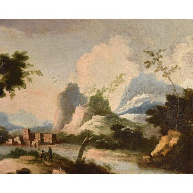 Circle of Marco Ricci, Landscapes, 1700, Oil on Canvases, Framed, Set of 2 For Sale - Image 6 of 18