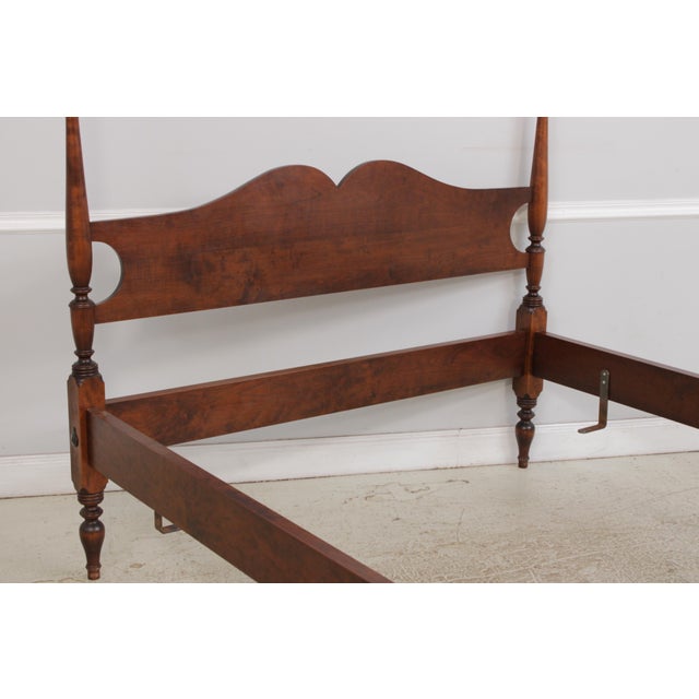 1980s Bench Made Custom Cherry Queen Size Country Poster Bed For Sale - Image 5 of 17
