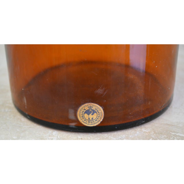 1960s Otto Brauer Kastrup Danish Modern Hand Blown Burnt Orange Gulv Vase Art Glass by Holmegaard For Sale - Image 11 of 12