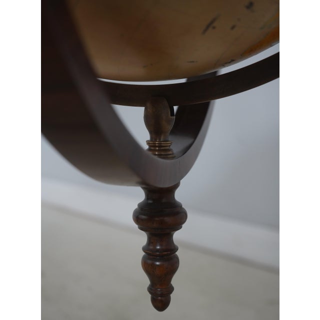 Brown Maitland Smith English Style Mahogany Globe on Stand For Sale - Image 8 of 16