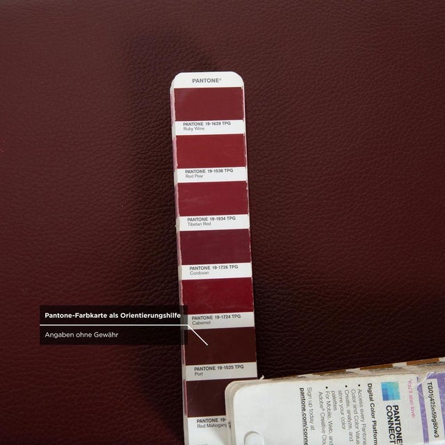 Blues Leather Stool in Red Wine and Red Bordeaux Chrome from Ewald Schillig For Sale - Image 6 of 12