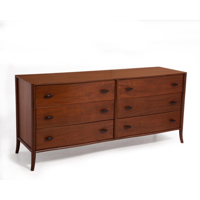 T.H. Robsjohn-Gibbings Widdicomb Saber Leg Six Drawer Dresser A stunning six drawer dresser designed by T.H. Robsjohn...