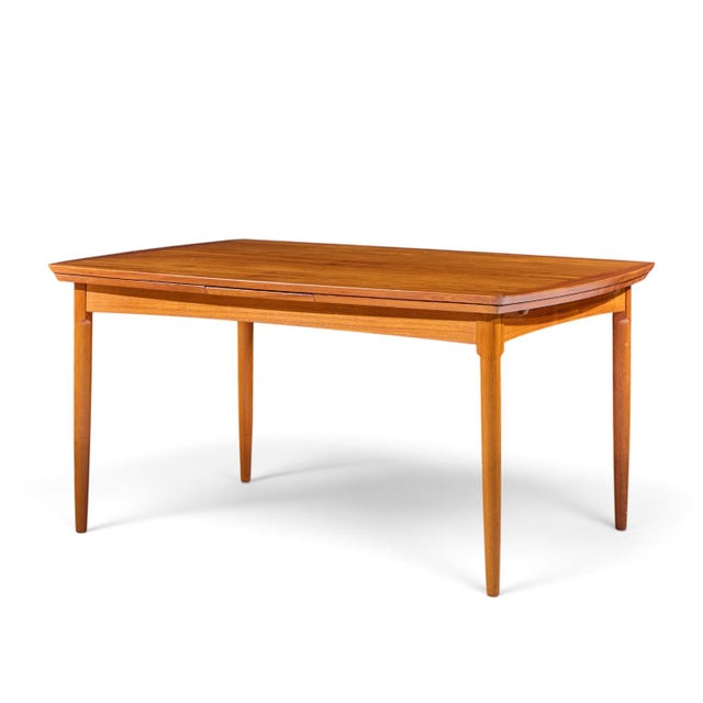 Brown Kurt Østervig Style Mid Century Danish Teak Hidden Leaf Dining Table For Sale - Image 8 of 10