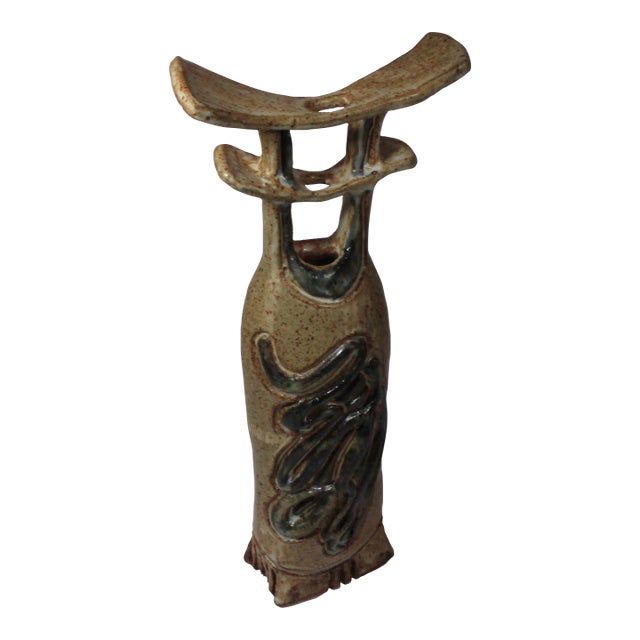 1990s Asian Inspired Studio Pottery Vase For Sale