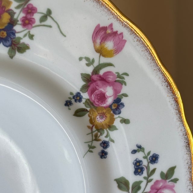 Mid 20th Century Vintage English Bone China Decorative Dessert Plate For Sale - Image 5 of 13