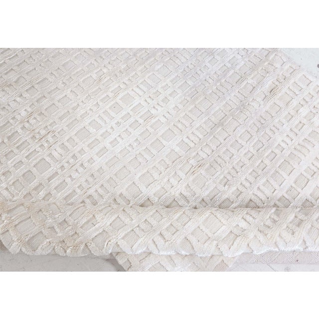 Textile Contemporary Geometric High Low Knotted Rug by Doris Leslie Blau For Sale - Image 7 of 8