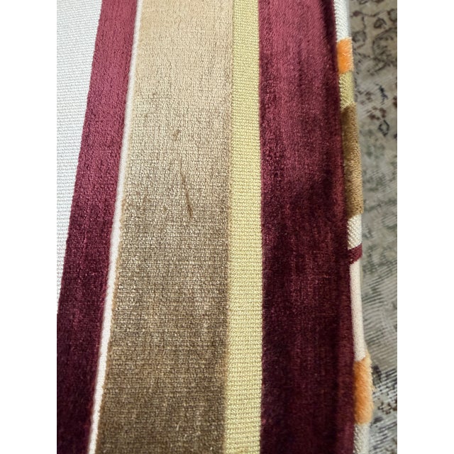Donghia Striped Velvet Ottoman, For Sale - Image 10 of 12