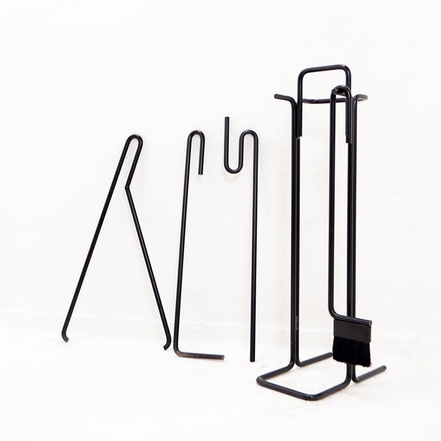 Minimalist - Modern fire set Measures : 20x28cm H:67cm Modernist black fireplace tool set designed by Belgian designer Ann...