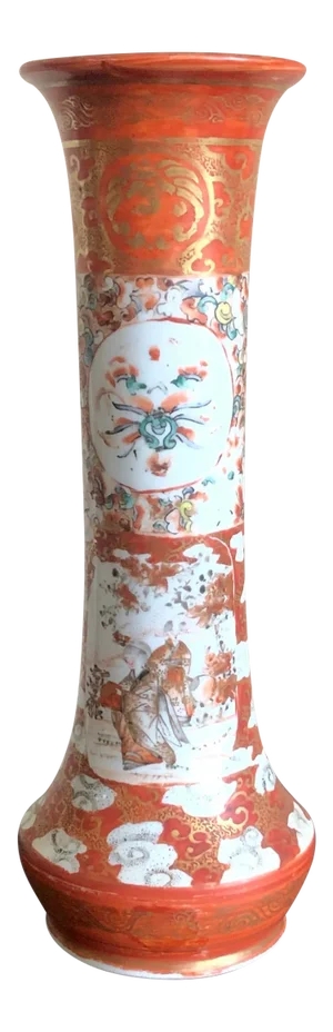 Antique Japanese Kutani Porcelain Vase
