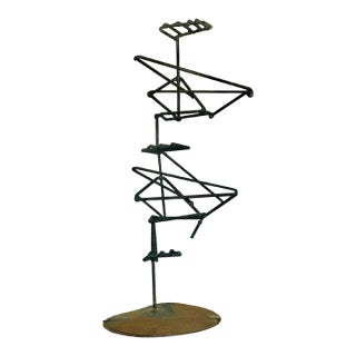 Mid Century Abstract Metal Sculpture For Sale