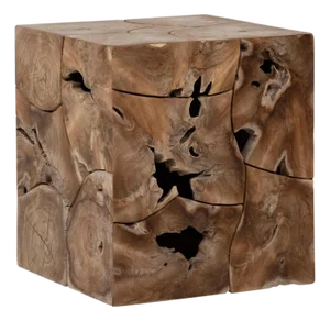 Organic Modern Natural Teak Root Block Side Table