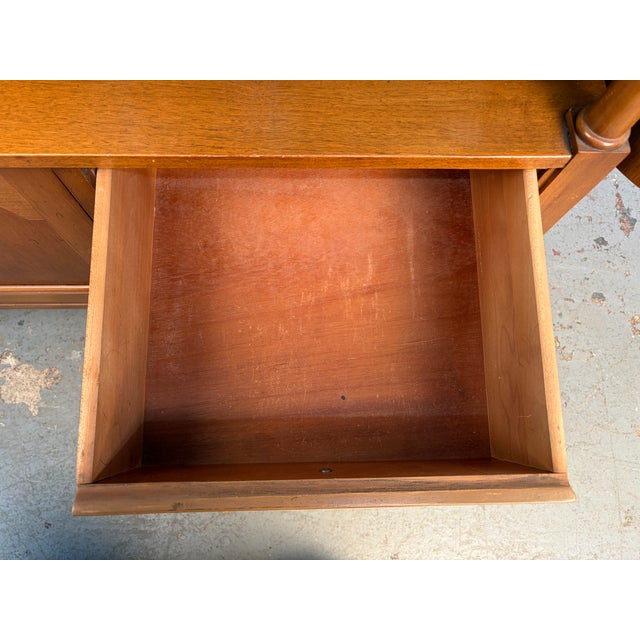 Mid 20th Century Modern Walnut and Brass Drop Leaf Bar Cart For Sale - Image 14 of 17