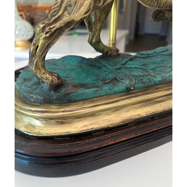 Vintage Brass Hunting Dog Figural Table Table For Sale - Image 11 of 18