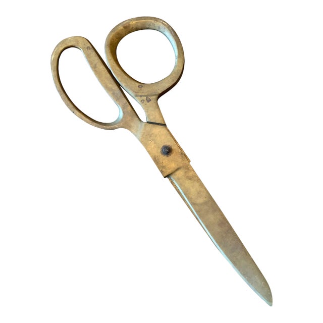 Mid 20th Century Oversized Bonze Advertising Store Display Scissors For Sale