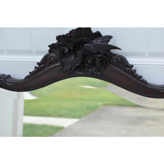 Antique Carved Mahogany Victorian Style Oval Wall Mirror W/Carved Love Birds For Sale - Image 14 of 14