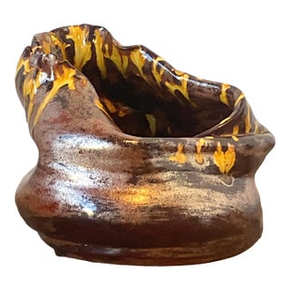 Vintage Original Studio Pottery Biomorphic Vase For Sale